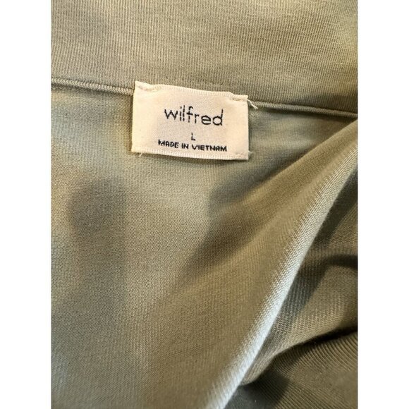 Wilfred Sage Green Button-Up Long Sleeve Collared Shirt Women's Size L - Picture 4 of 8